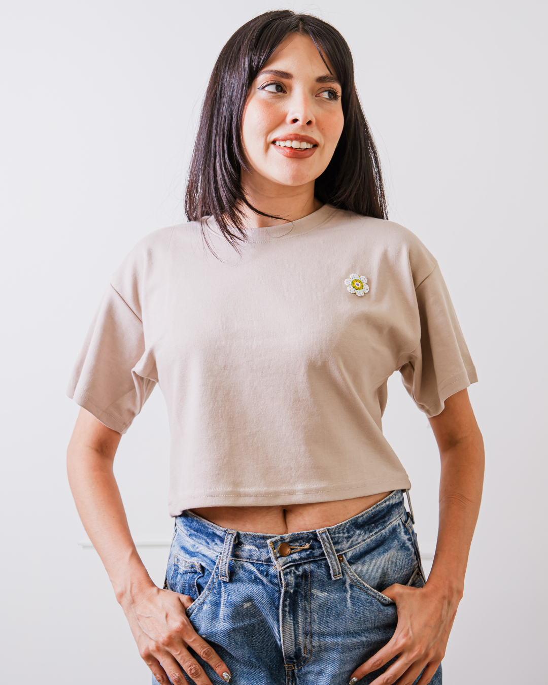 TOP OVERSIZE- KHAKI - FLORAL