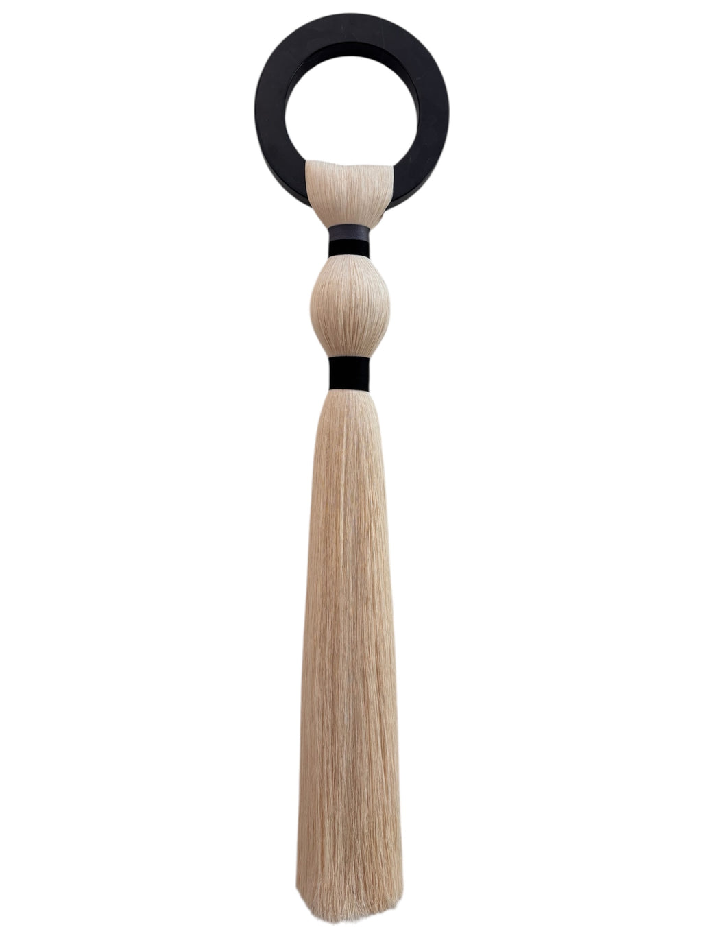 Small black marble hoop with 1 black/grey tassel