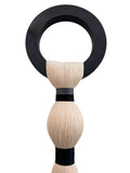 Small black marble hoop with 1 black/grey tassel
