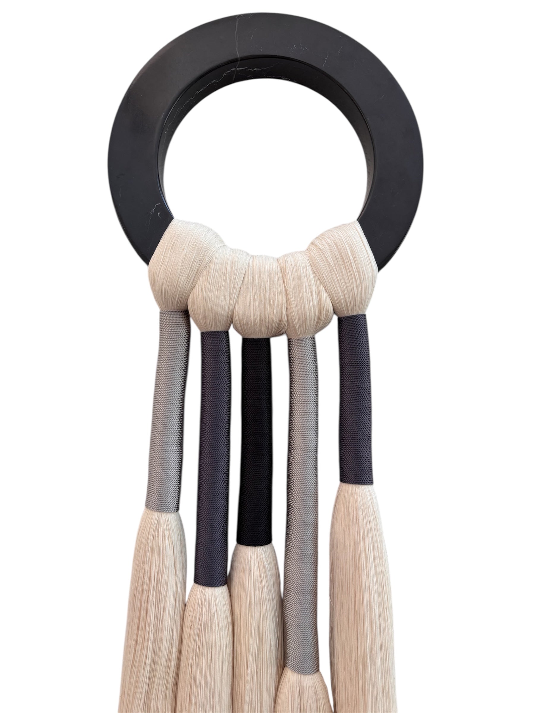 ARO MARMOL NEGRO  CHICO  ATADOS GRIS CLARO/NEGRO