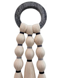 SMALL GREY MARBLE RING WITH 3 BLACK/GREY BALLS